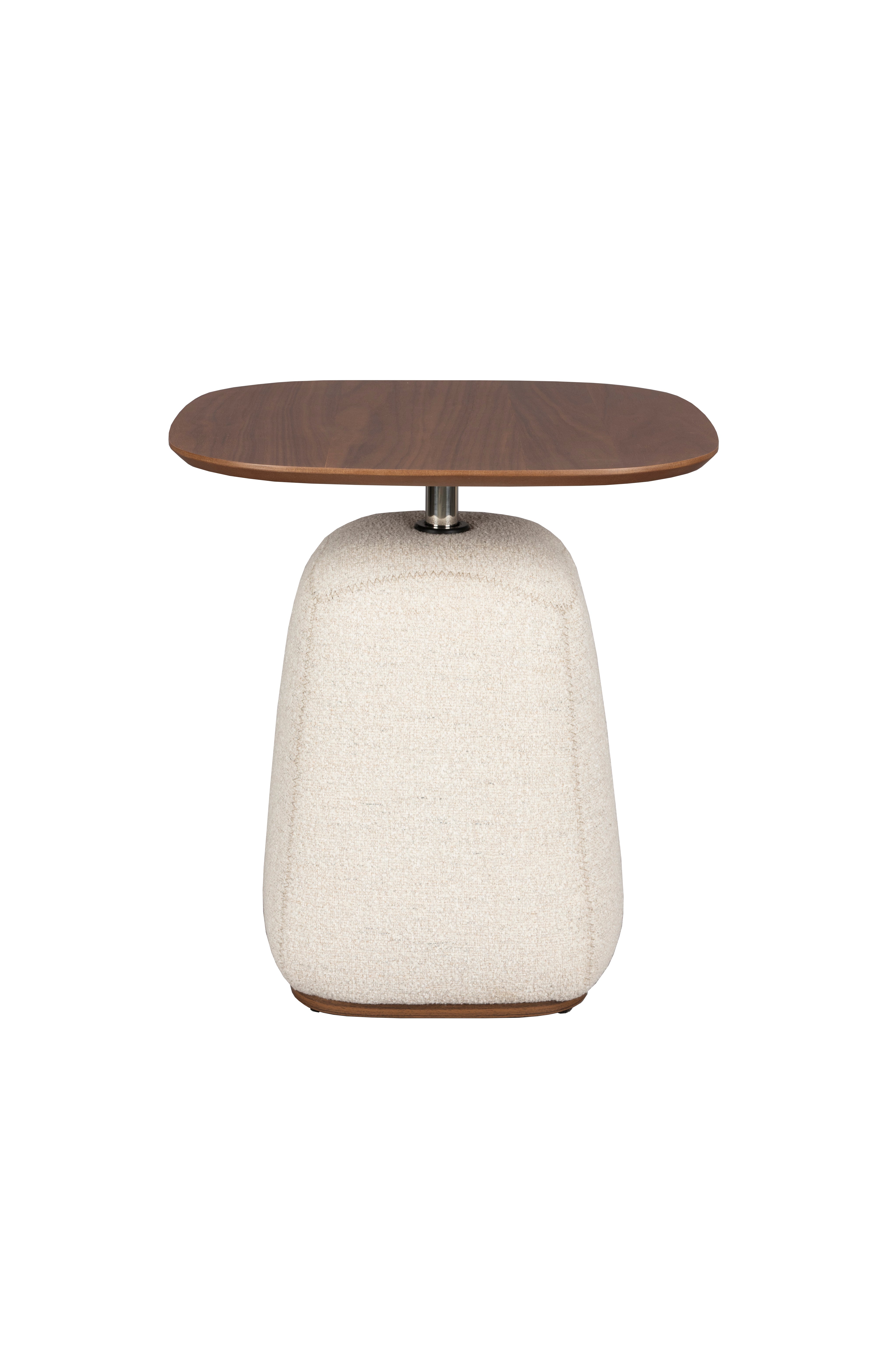 Dutchbone Shelly Off-White Boucle & Wood Side Table